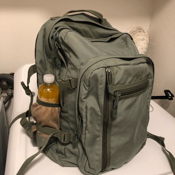 Royal Bag Large Backpack Olive Canvas School Back Padding Side Pockets - Picture 3 of 12